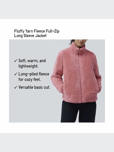 FLUFFY YARN FLEECE FULL-ZIP JACKET