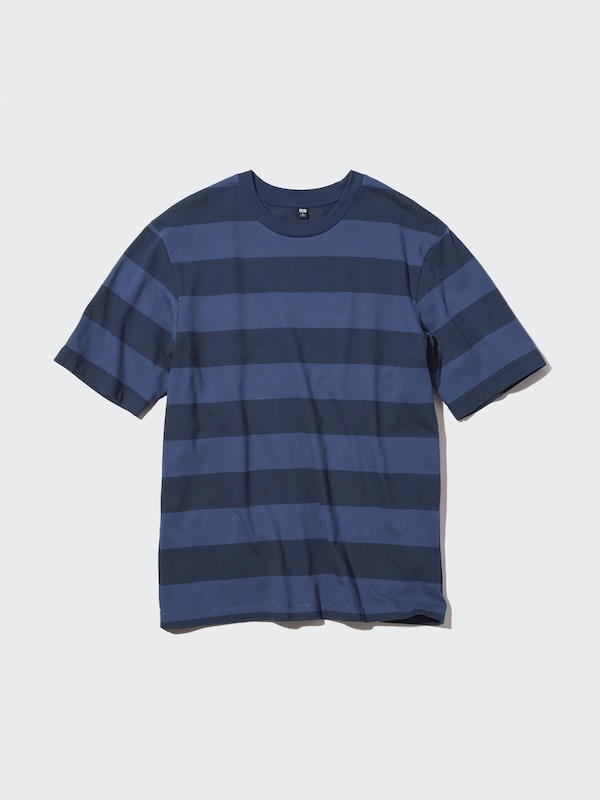Oversized Striped Crew Neck Half Sleeve T-Shirt