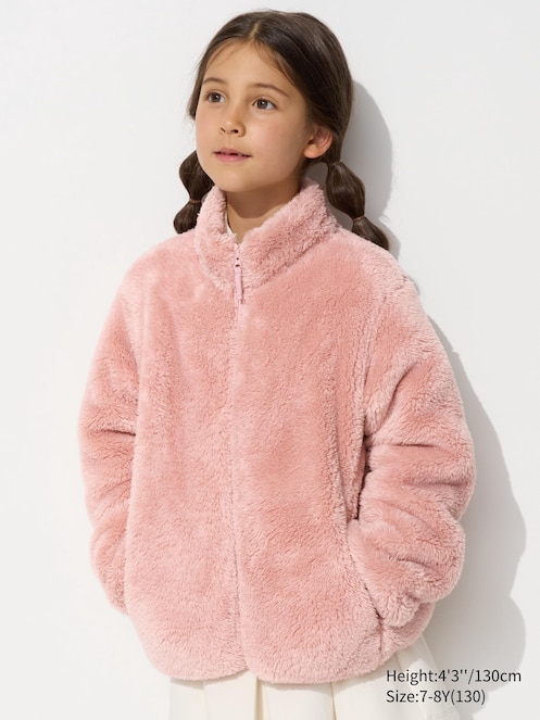 KIDS Fluffy Yarn Fleece Full-Zip Long Sleeve Jacket
