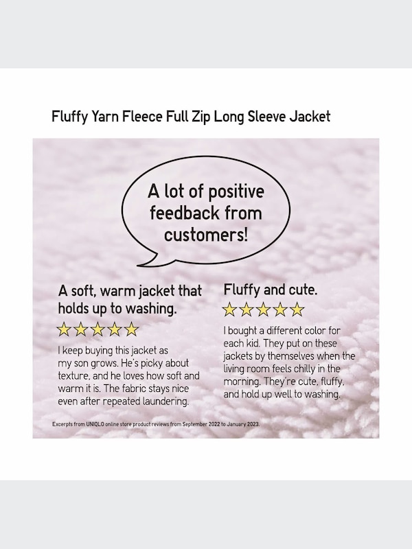 KIDS Fluffy Yarn Fleece Full-Zip Long Sleeve Jacket