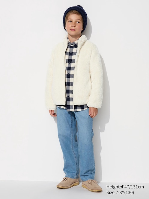 KIDS Fluffy Yarn Fleece Full-Zip Long Sleeve Jacket