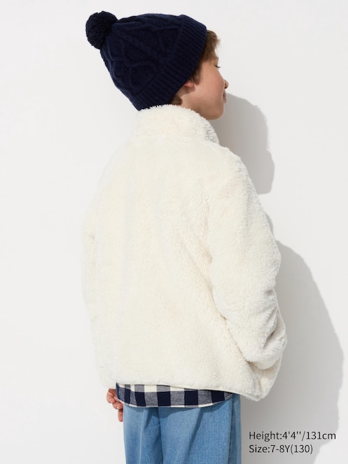 KIDS Fluffy Yarn Fleece Full-Zip Long Sleeve Jacket