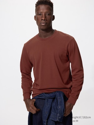 Soft Brushed Crew Neck Long Sleeve T-Shirt