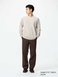 Soft Brushed Crew Neck Long Sleeve T-Shirt