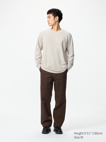 Soft Brushed Crew Neck Long Sleeve T-Shirt