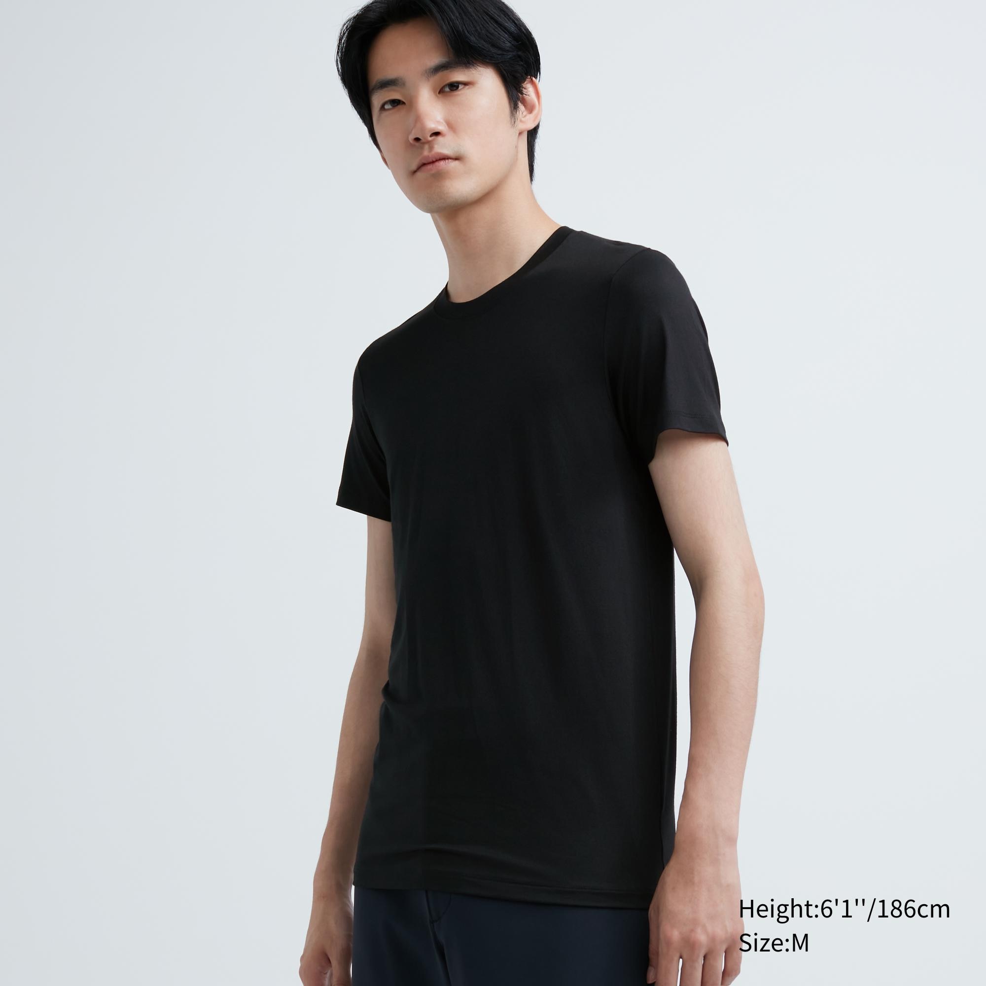 uniqlo black shirt for men Mens Fashion Tops  Sets Tshirts  Polo  Shirts on Carousell