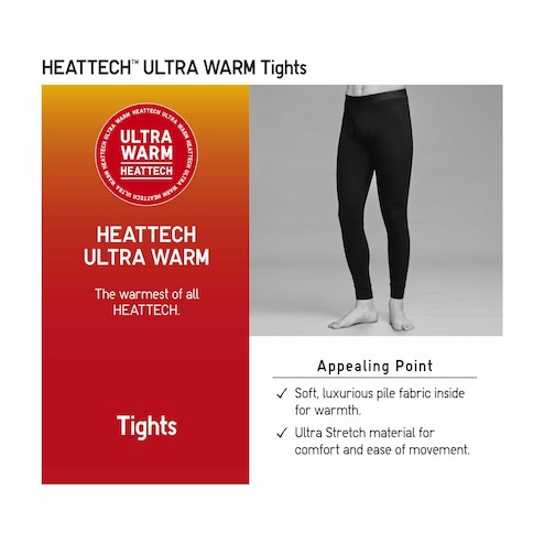 Uniqlo Heattech Ultra Warm Long Johns XL Black, Men's Fashion