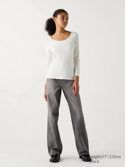 HEATTECH Cotton Scoop Neck T-Shirt (Extra Warm) | Long Sleeve