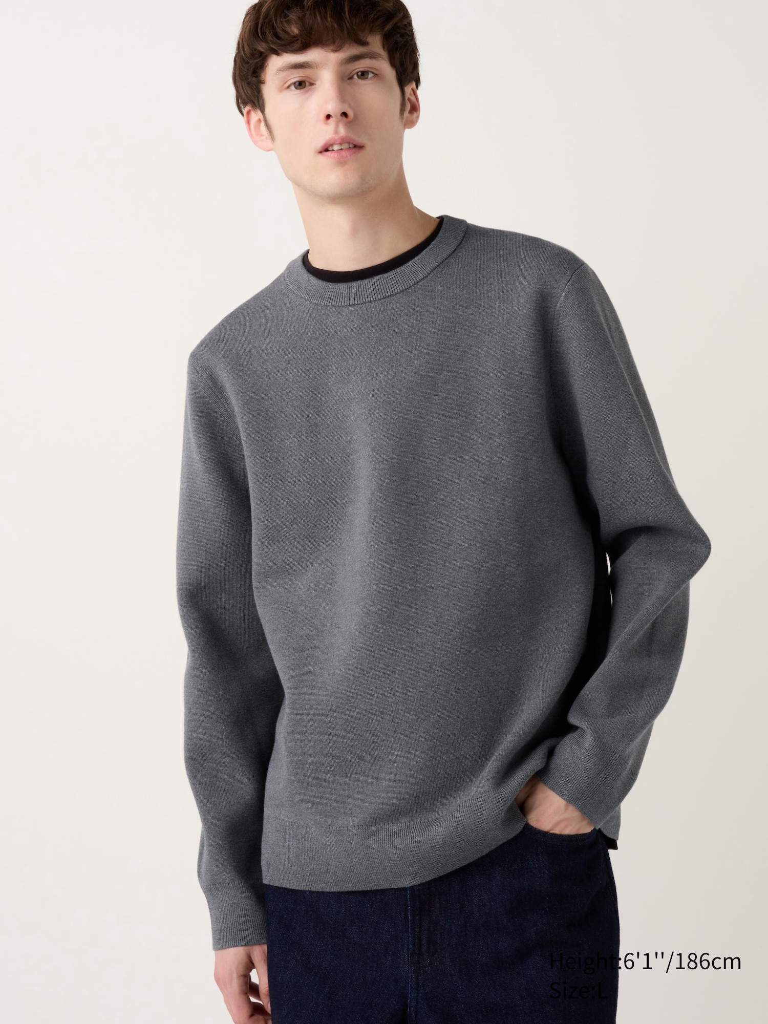 Ribbed crew neck sweatshirt on sale