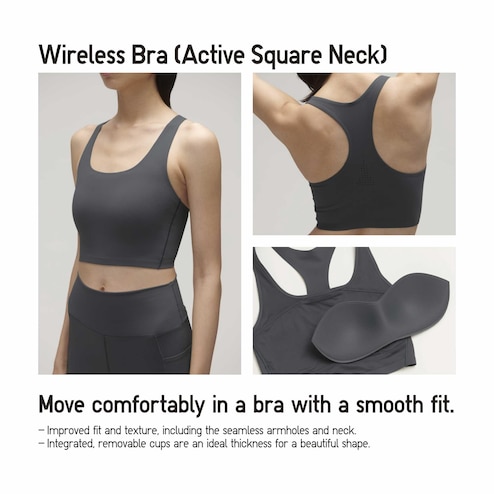 Wireless Bra Active Square Neck