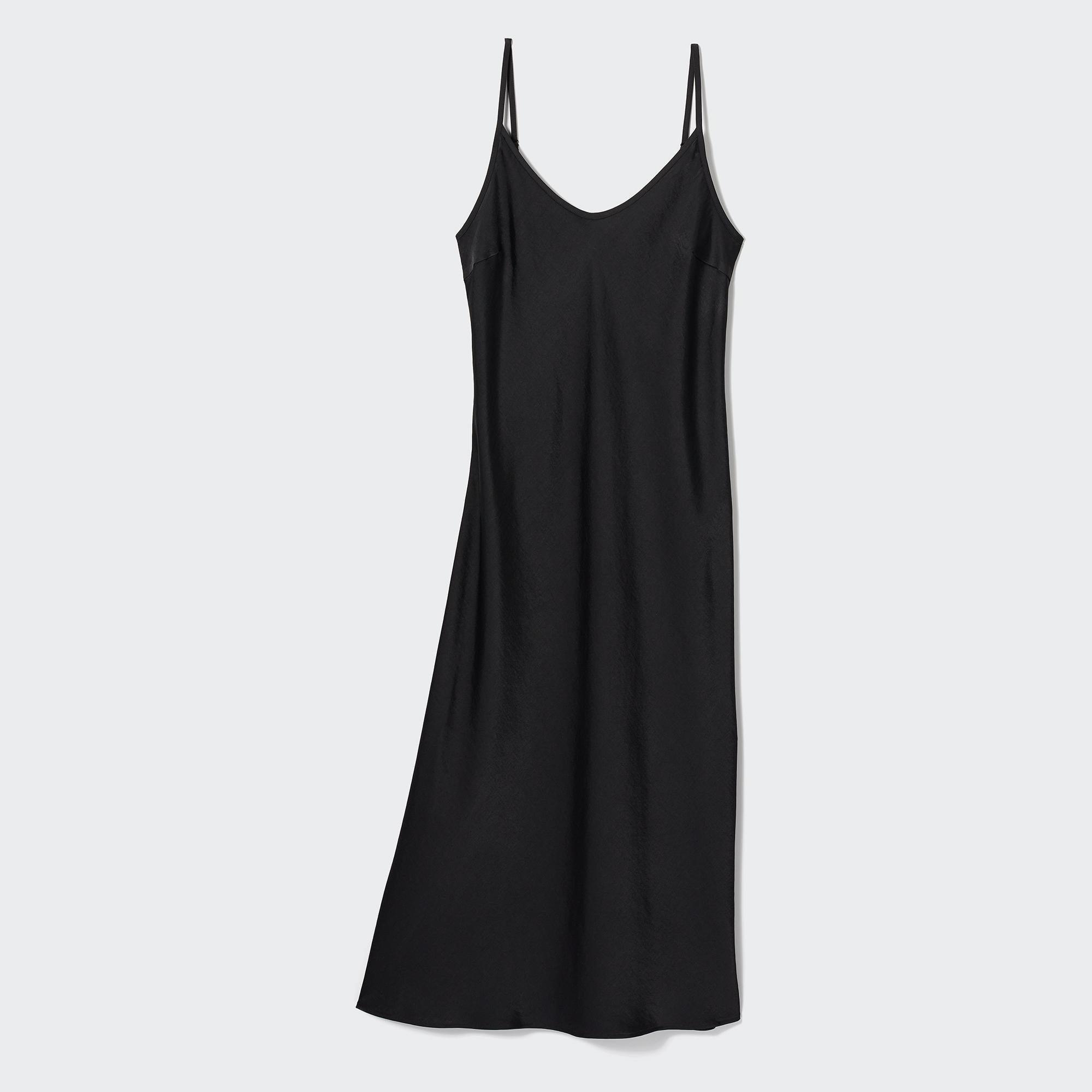 Black satin best sale camisole dress