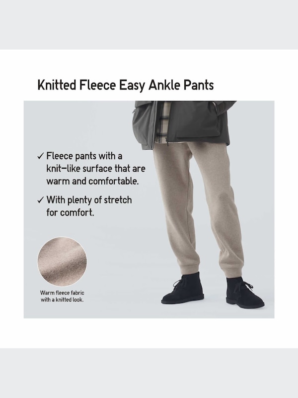 Knitted Fleece Easy Ankle Pants