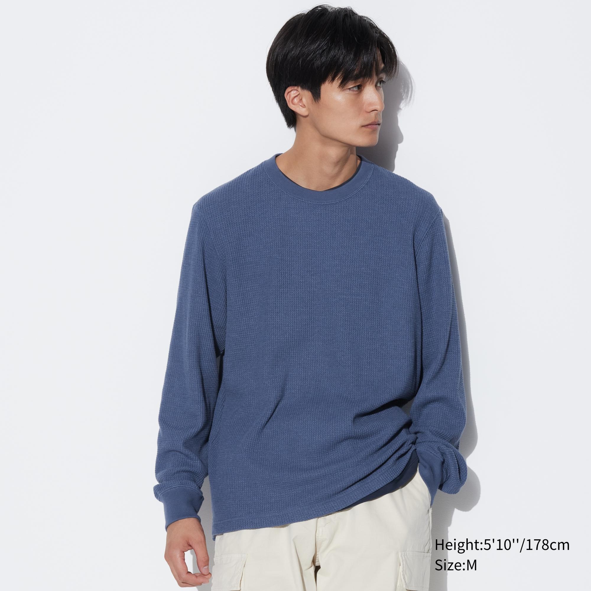 Uniqlo waffle best sale crew neck