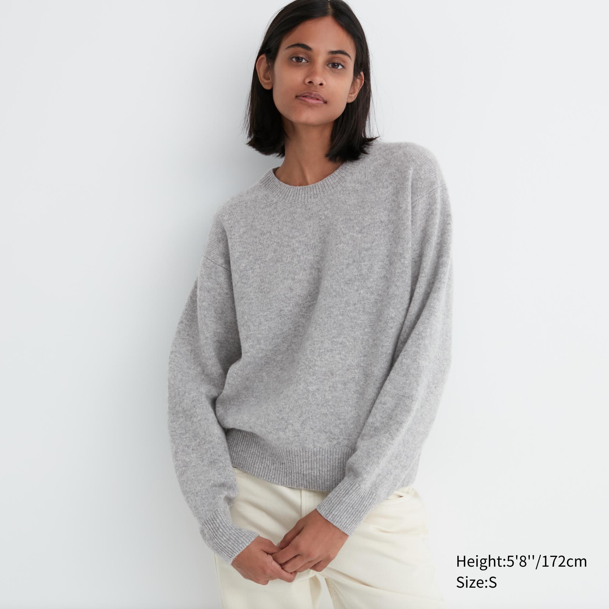 Grey crew neck store sweater women's