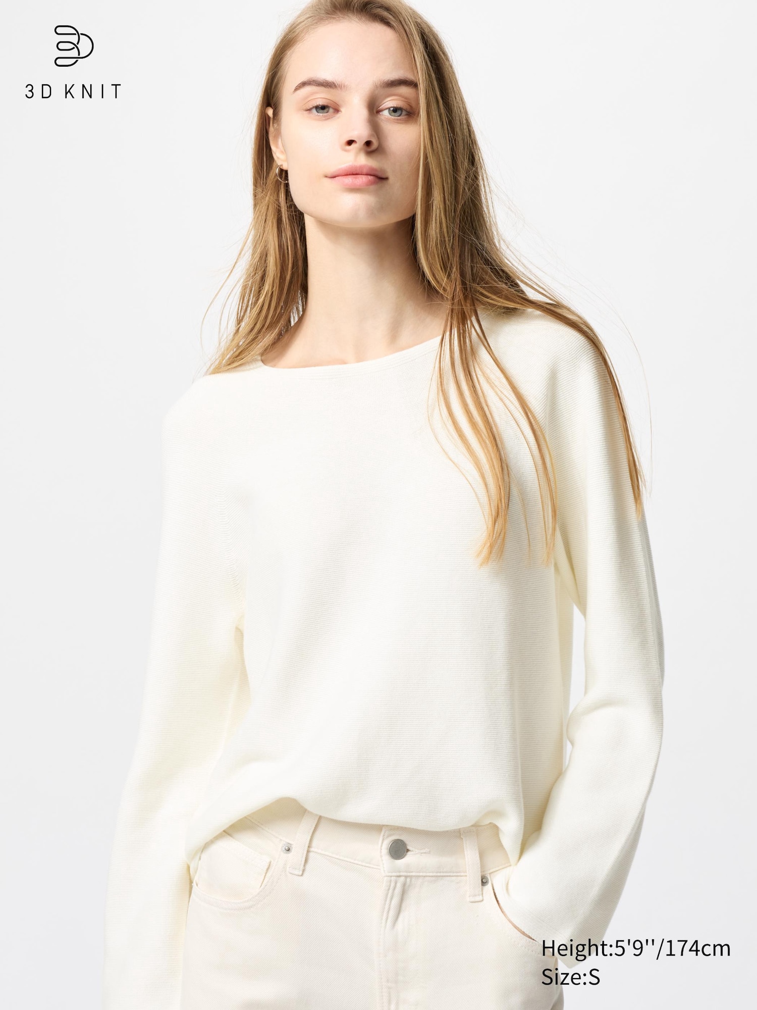 WOMEN S 3D KNIT COTTON CREW NECK SWEATER UNIQLO AU