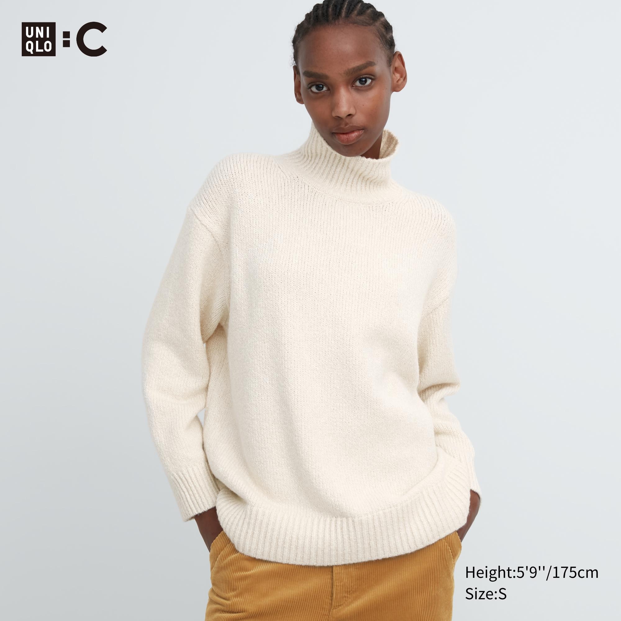 High neck outlet sweater white