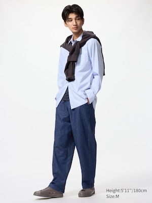 Cotton Relaxed Ankle Pants (Denim)