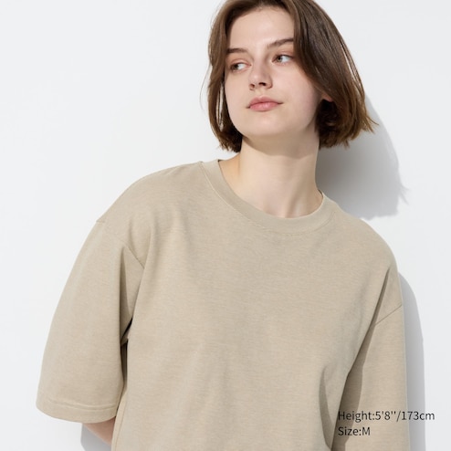 Uniqlo U AIRism Cotton Oversized Half-Sleeve T-Shirt - Sleek and