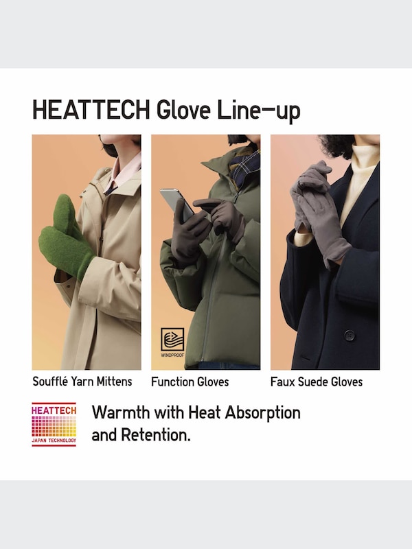 HEATTECH Lining Souffle Yarn Mittens