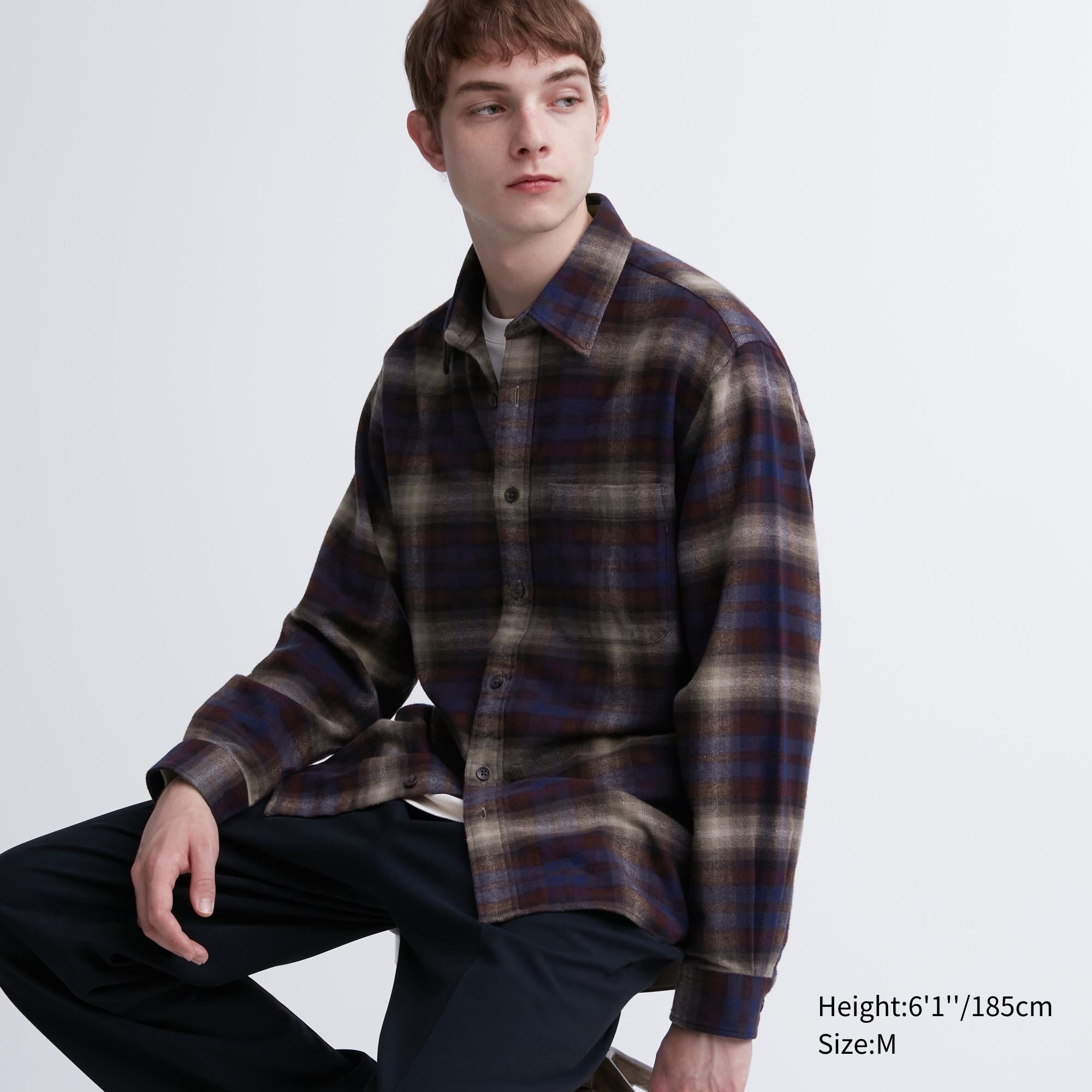 FLANNEL CHECKED LONG SLEEVE SHIRT UNIQLO AU