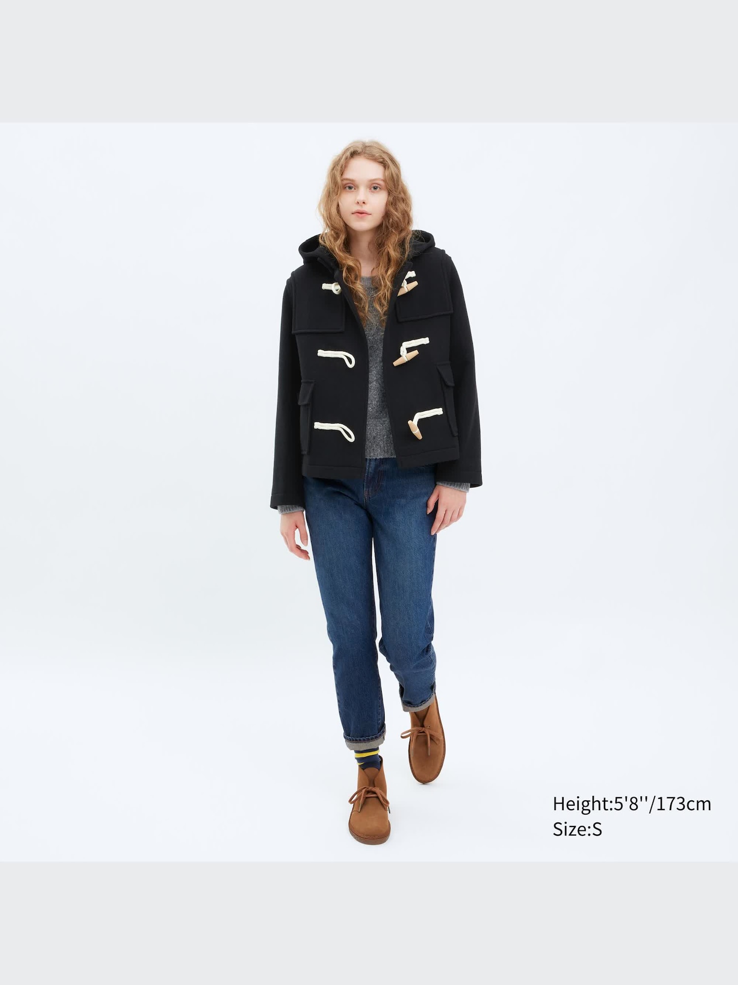 ユニクロ JW アンダーソン ウールブレンドダッフルショートコート XXL ウールブレンドダッフルショートコート」の着用コーディネート