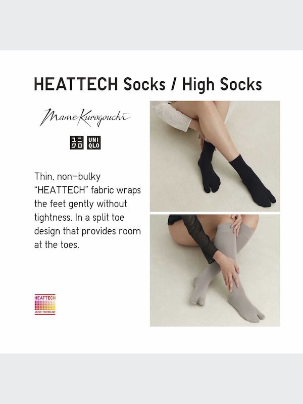 Mame Kurogouchi HEATTECH Knee High Socks (Split-Toe)