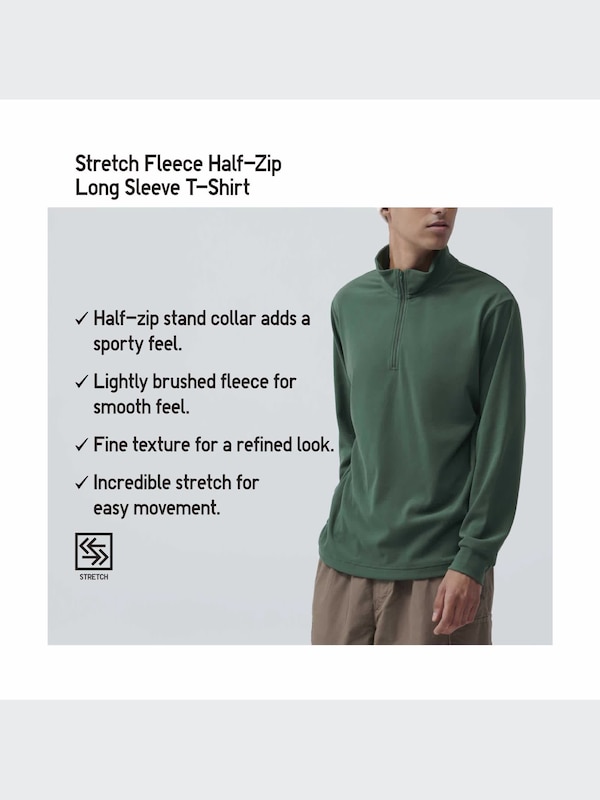 Stretch Fleece Half-Zip T-Shirt