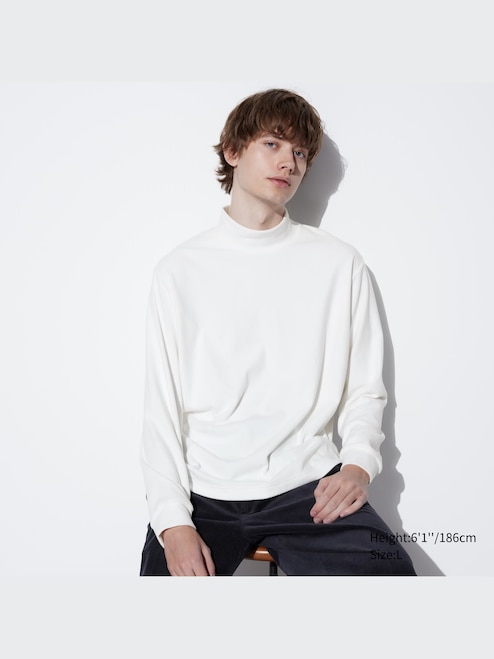 Mock Turtleneck White Longsleeve Turtleneck Uniqlo Men's Mock