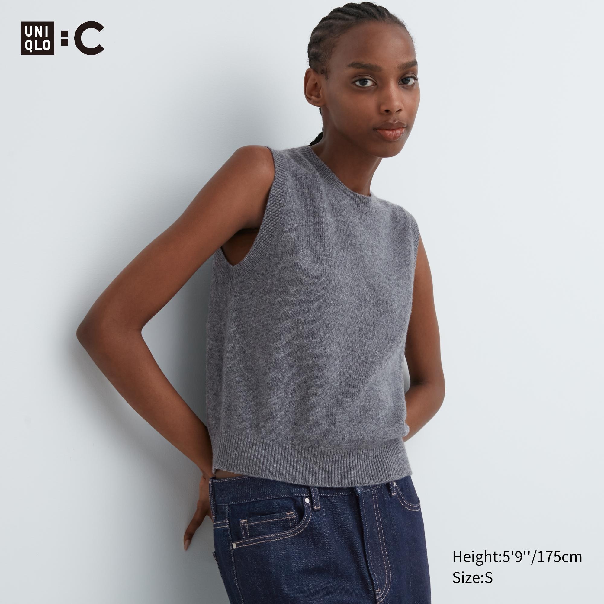 UNIQLO : C 100% Cashmere Sleeveless Short Sweater