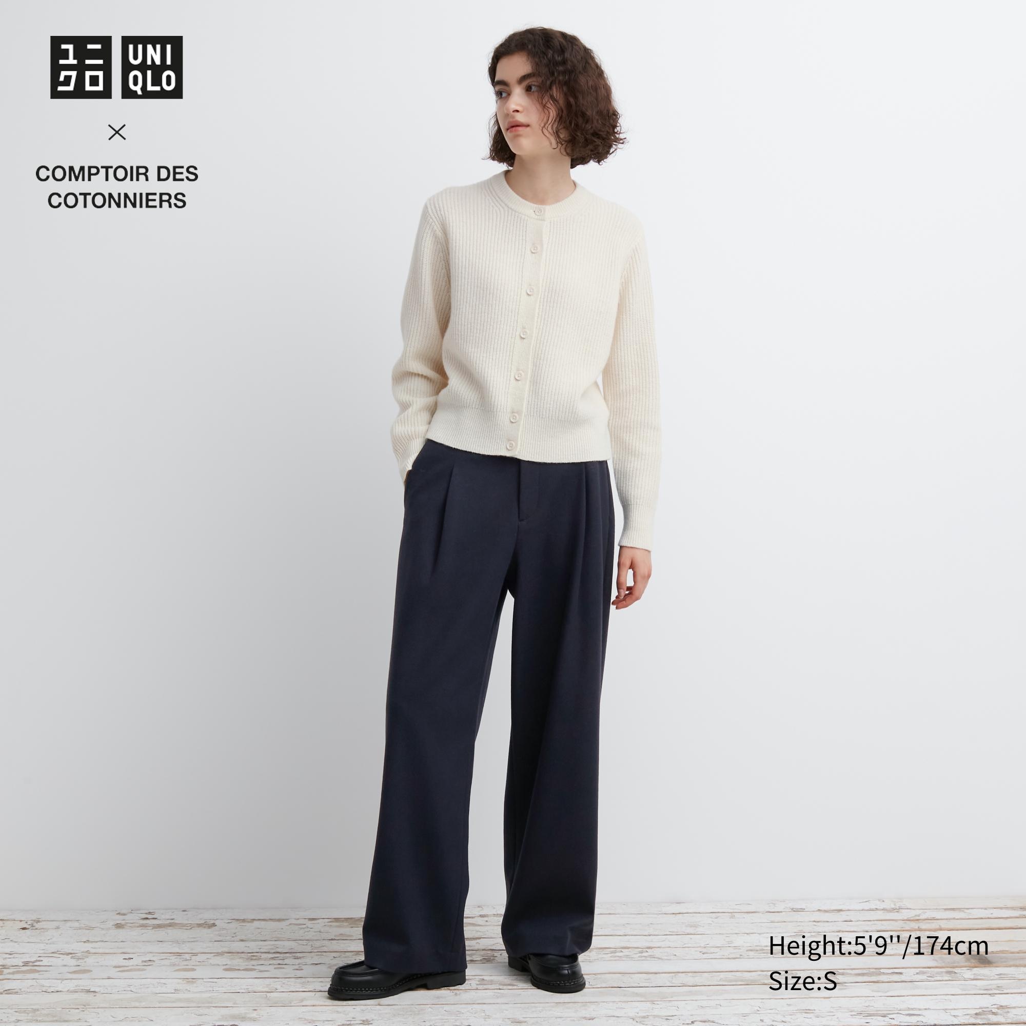 COMPTOIR DES COTONNIERS Brushed Jersey Pleated Wide Pants