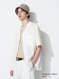 Modal Cotton Open Collar Short Sleeve Shirt