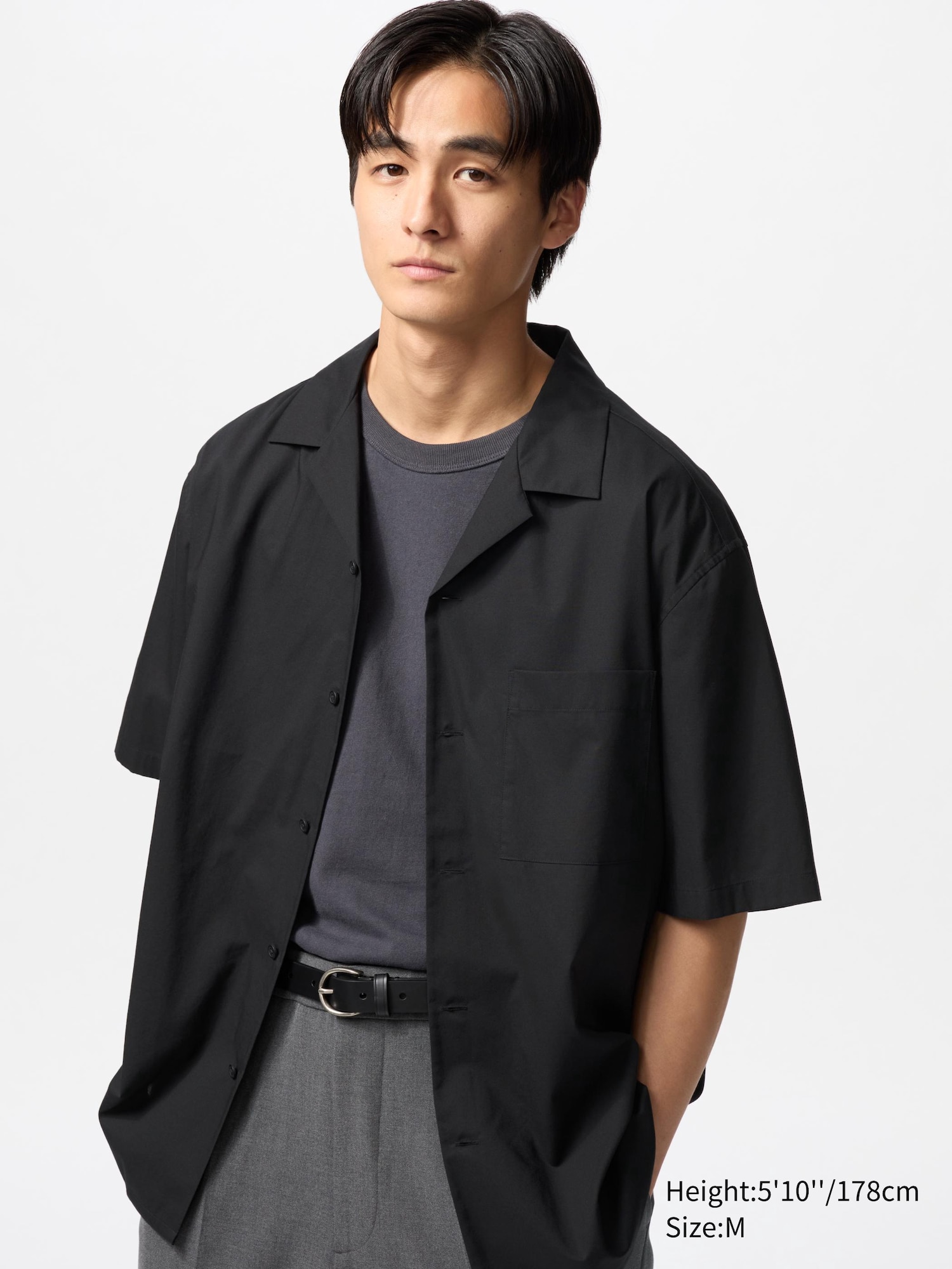 Unisex Modal Cotton Open Collar Short Sleeve Shirt | UNIQLO AU