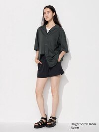 Modal Cotton Open Collar Short Sleeve Shirt