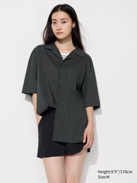 Modal Cotton Open Collar Short Sleeve Shirt