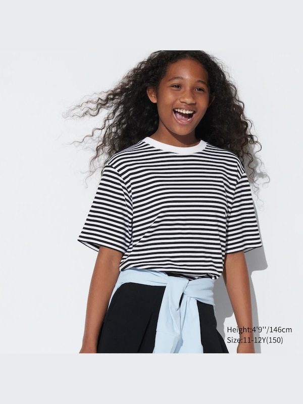KIDS AIRism Cotton Striped Crew Neck T-Shirt