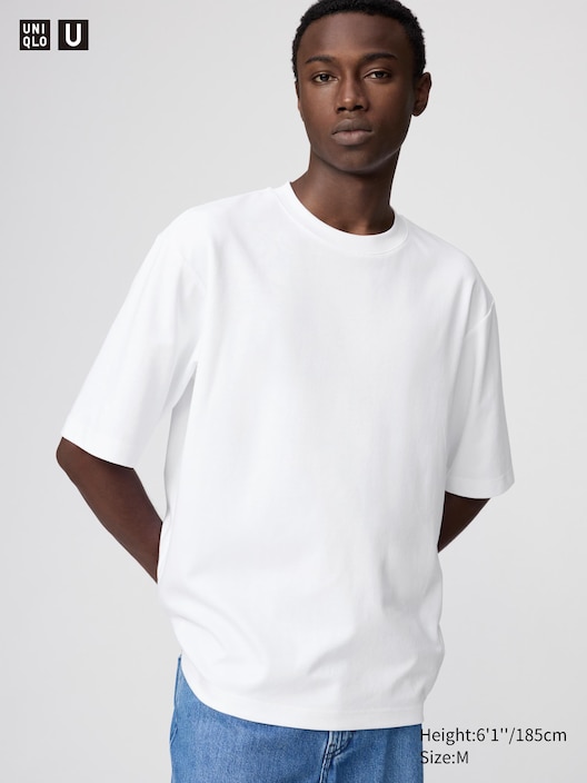 Uniqlo U AIRism Cotton Oversized Crew Neck Half Sleeve T-Shirt