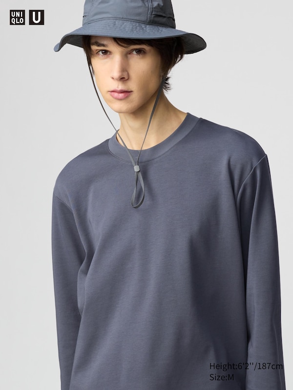 Uniqlo U AIRism Cotton Long Sleeve Crew Neck T-Shirt