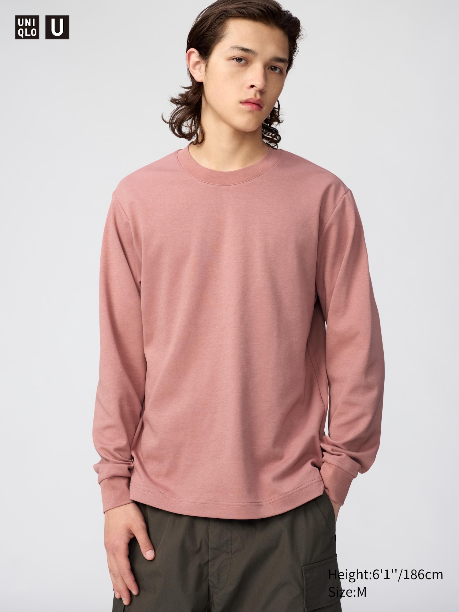 Uniqlo U AIRism Cotton Crew Neck Long Sleeve T-Shirt
