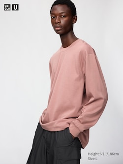 Uniqlo U AIRism Cotton Crew Neck Long Sleeve T-Shirt
