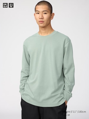 Uniqlo U AIRism Cotton Crew Neck Long Sleeve T-Shirt