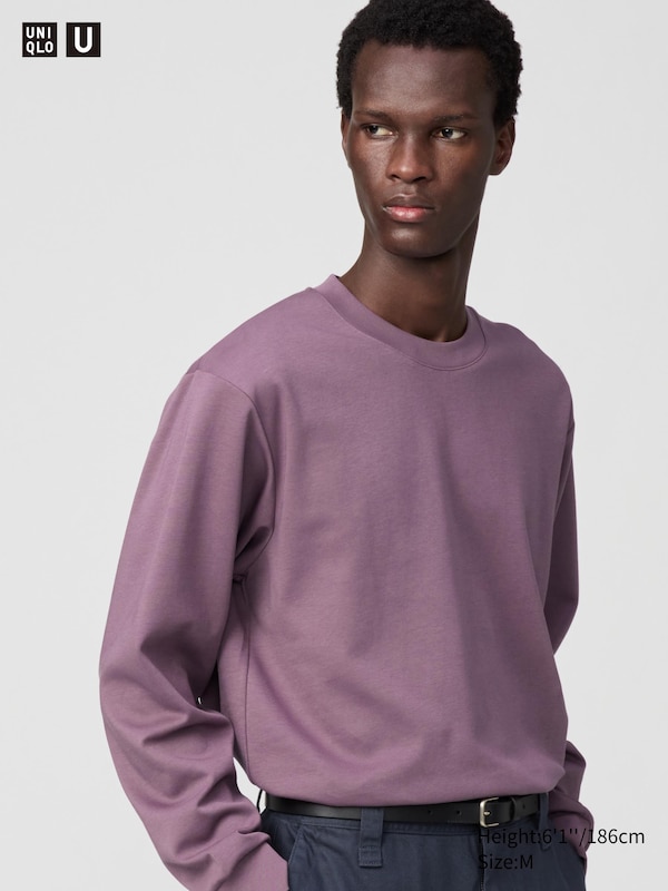 Uniqlo U AIRism Cotton Crew Neck Long Sleeve T-Shirt