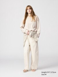 Uniqlo U AIRism Cotton Long Sleeve Crew Neck T-Shirt