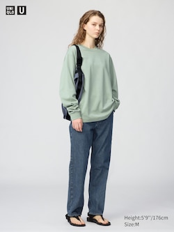 Uniqlo U AIRism Cotton Crew Neck Long Sleeve T-Shirt