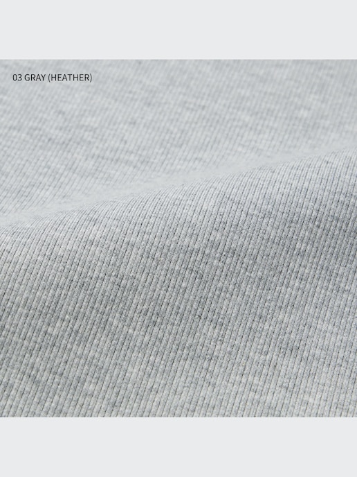 Soft Ribbed Crew Neck Long Sleeve T-Shirt