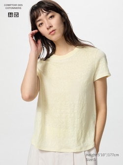 COMPTOIR DES COTONNIERS Linen Crew Neck T-Shirt