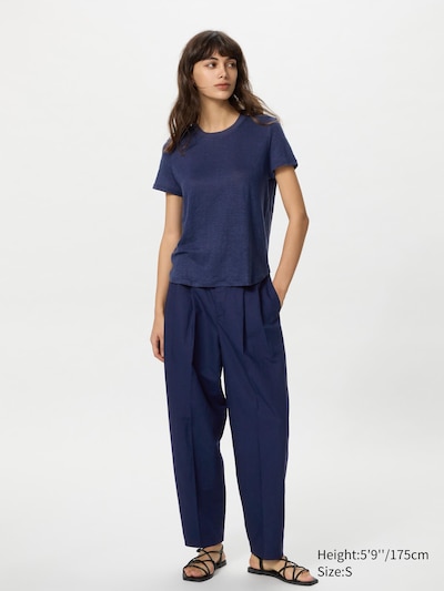 Linen Crew Neck Short-Sleeve T-Shirt
