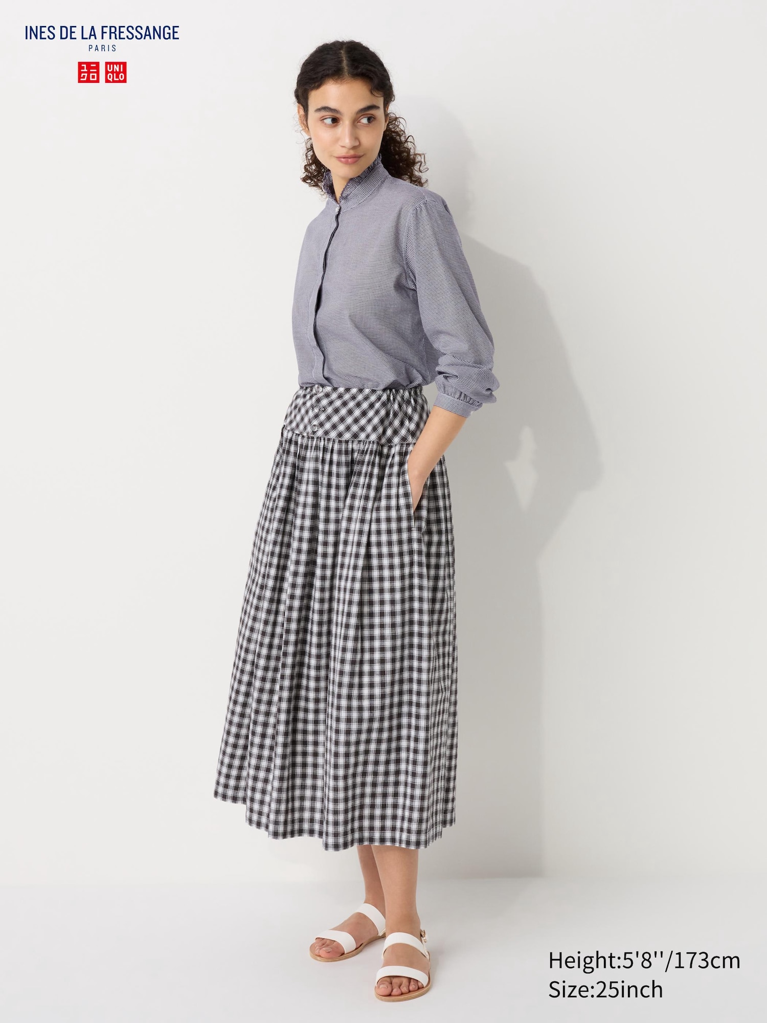 WOMEN S INES DE LA FRESSANGE LINEN COTTON GATHER SKIRT UNIQLO AU