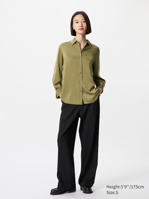 Satin Long Sleeve Blouse