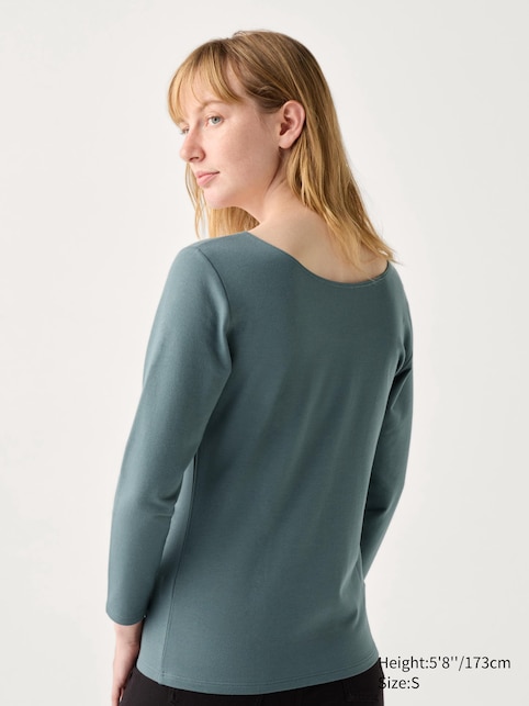 HEATTECH Cotton EXTRA WARM Scoop Neck Long Sleeve T-Shirt