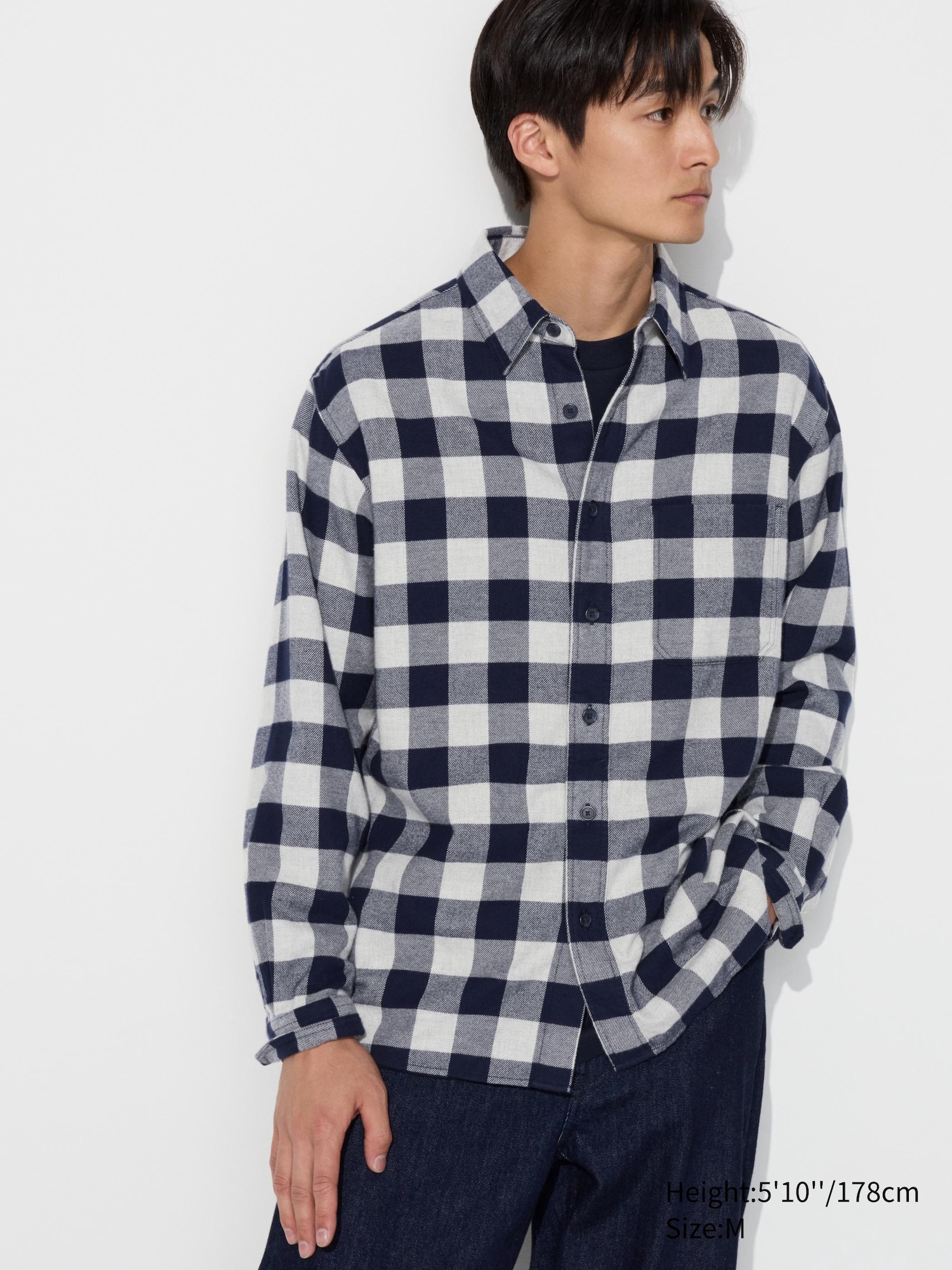Men's Flannel Shirt (Check, Regular Collar) | UNIQLO FR